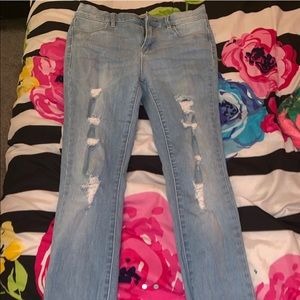 pacsun jeans ripped light wash